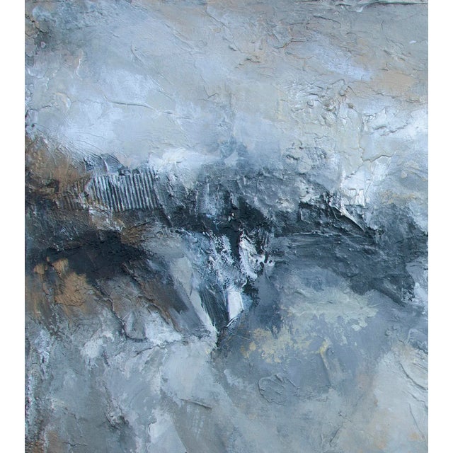 Abstract "Duality" #3 in Series Original Monochrome Abstract Black and White Modern Landscape Painting For Sale - Image 3 of 6