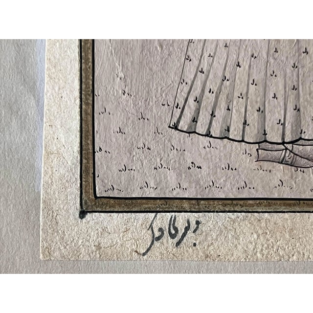 Paper Indian Artist, Mongolian Portrait, Original Drawing on Paper, 19th Century For Sale - Image 7 of 9