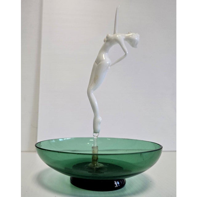 Glass Art Nouveau Murano Glass Ring Holder, 1930s For Sale - Image 7 of 9