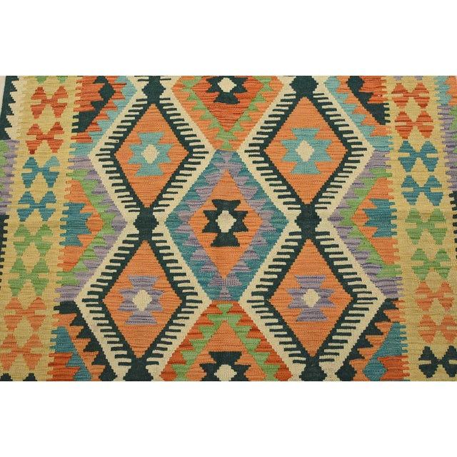 2020s Kilim Rug 4'3'' X 5'9'' Multicolor Wool Handwoven Oriental Carpet For Sale - Image 5 of 12