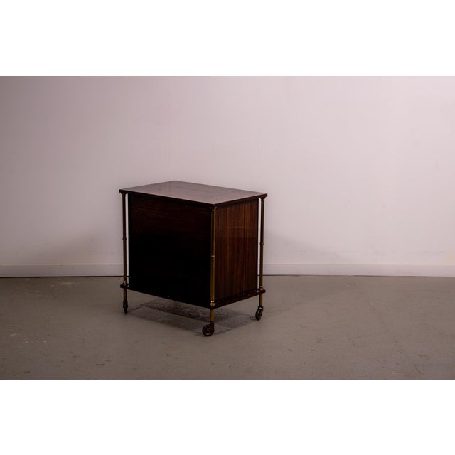 Brown Mid-Century Modern French Bar Cabinet, 1970 For Sale - Image 8 of 13