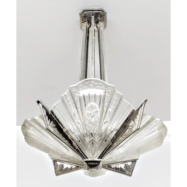 Transparent French Art Deco Wall Sconces Signed by Frontisi - a Pair For Sale - Image 8 of 9
