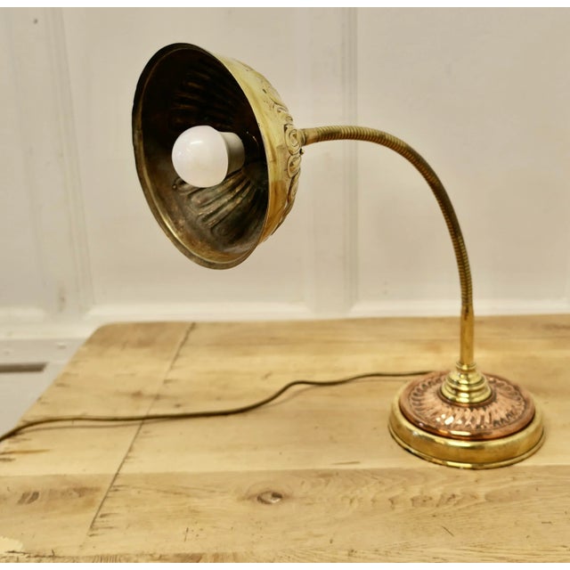 Unusual Art Deco Bankers Desk Lamp, in Copper and Brass A very good looking and decorative piece, the lamp has a heavy...