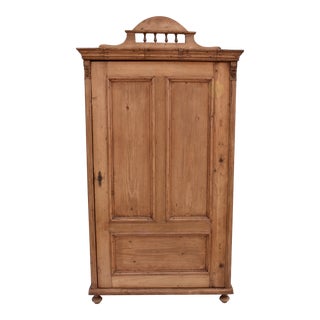Pine Single Door Wardrobe, Netherlands, Circa 1895 For Sale