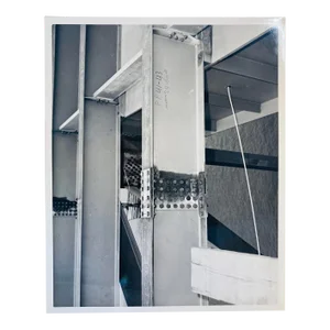 1970s Architectural Steel Beams Original Black and White Photo From the Archival Record, Groton Ct