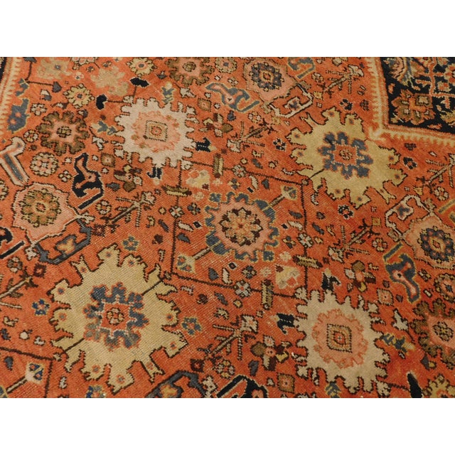 1920s Genuine Hand Knotted Authentic Antique Persian Mahal Rug 12'x 8'10" For Sale - Image 5 of 18
