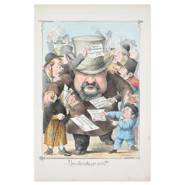 One at a Time - Lithograph by A. Maganaro - 1872 1872 For Sale - Image 3 of 3