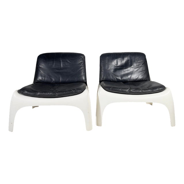 Vintage Space Age Fiberglass Lounge Chairs by Carl Straub, 1968, Set of 2 For Sale