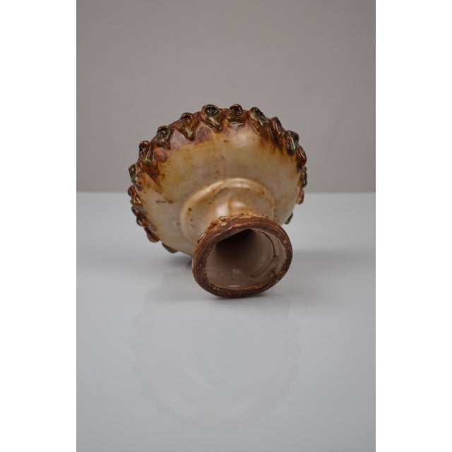 Green Glazed Ceramic Bowl with Cabochons from La Roue, France, 1960s For Sale - Image 8 of 13