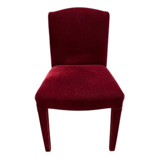 Set of 10 Burgundy Mohair Dining Chair For Sale