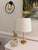 Linen Late 20th Century Jonathan Y Glass Triple Globe Table Lamp With Linen Drum Shade For Sale - Image 8 of 10