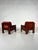 Mid-Century Armchairs in Orange Velvet, Italy, 1970s, Set of 2 For Sale - Image 4 of 6