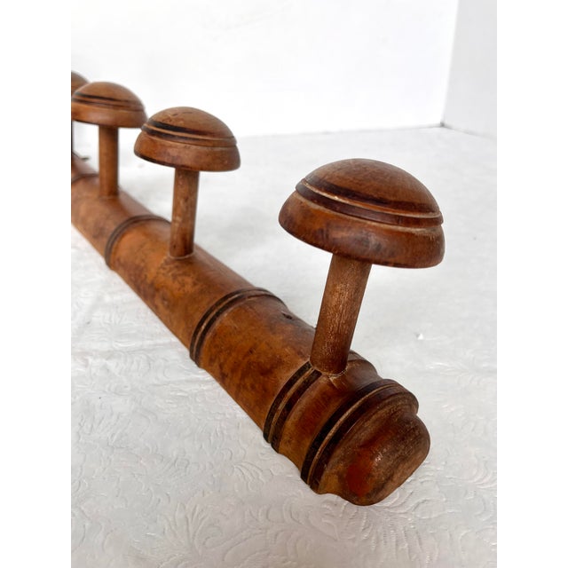 Early 1900s French Faux Bamboo Five Peg Coat/Hat Rack For Sale - Image 10 of 16
