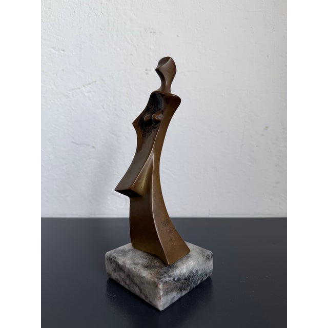 Diego Giacometti Roberto G. Crivelle Bronze Abstract Female Sulpture on Granite Base, 1980s For Sale - Image 4 of 14