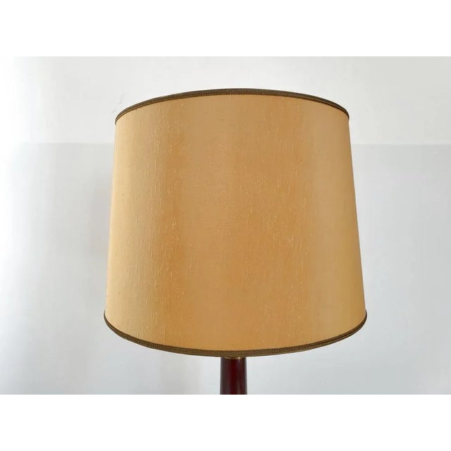 Large Mid-Century Italian Table Lamp in Catalina and Brass, 1960s, in Very Good conditions. Designed 1960 to 1969 European...