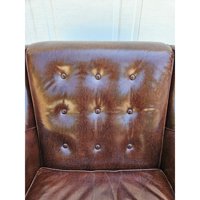 Hancock & Moore Chocolate Brown Tufted Leather Lounge Chair For Sale - Image 10 of 12