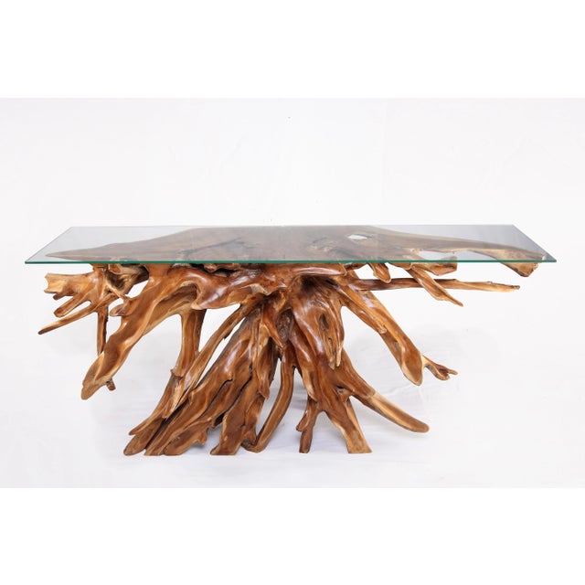 Naturel Teak Root Console Table, 84" Long Light Brown For Sale In Greensboro - Image 6 of 6