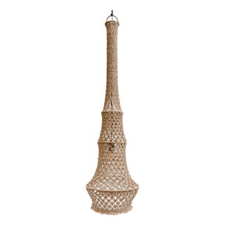 Taupe Macrame Tara Pendant Light Large For Sale