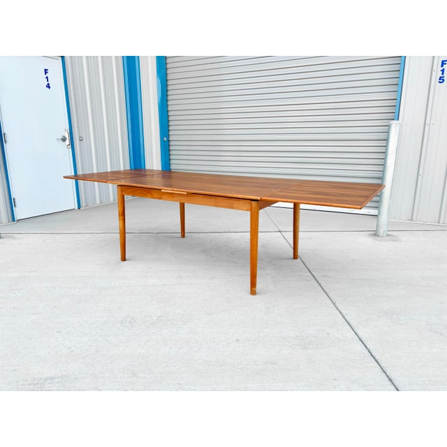 Wood 1960s Danish Modern Teak Extendable Dining Table For Sale - Image 7 of 12