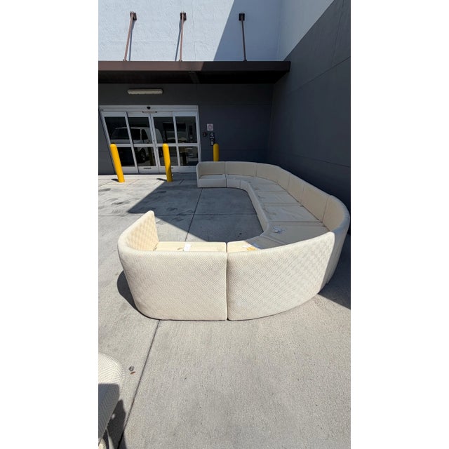 Thayer Coggin 1970s Labelled Milo Baughman for Thayer Coggin 9 Piece Modular Pit Sofa For Sale - Image 4 of 4