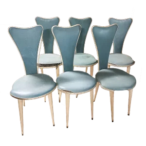 Leatherette Dining Chairs by Umberto Mascagni, 1950s, Set of 6
