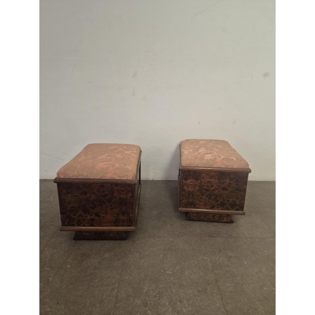 Beige Art Deco Ottomans, 1930s, Set of 2 For Sale - Image 8 of 12