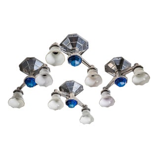 1930s Art Deco Railway Ceiling Lights - Set of Four For Sale
