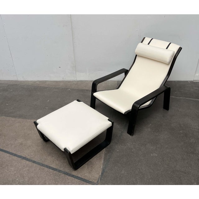 Set of Mid-Century Modern Pulkka Lounge Chair and Footstool by Ilmari Lappalainen for Asko, Finland, 1960s For Sale - Image 9 of 18