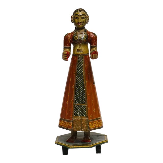 1920s Painted Femail Figure From Rajasthan India For Sale
