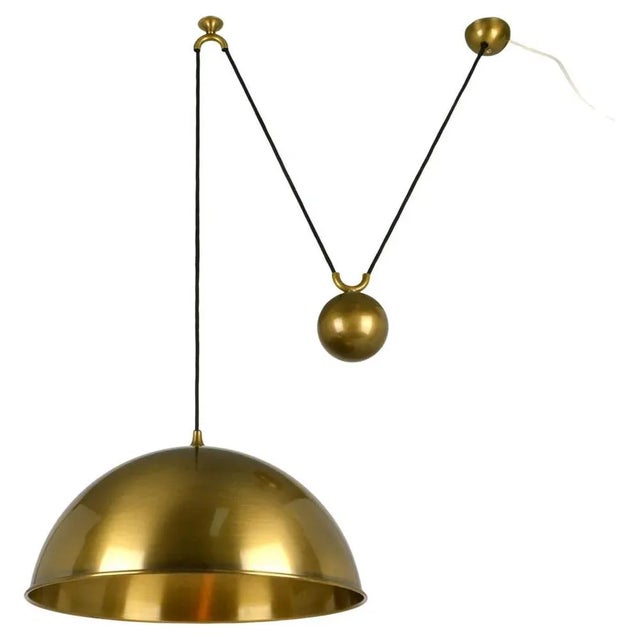 1960s Posa Pendant in Brass with Side Counter Weight attributed to Florian Schulz, 1960s For Sale - Image 5 of 8