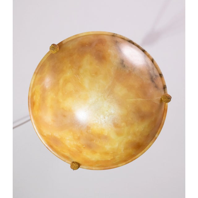Orange Art Deco Alabaster Pendant, 1950s For Sale - Image 10 of 12