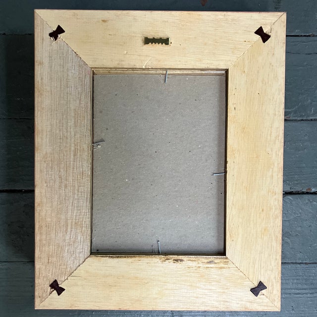 Figurative 1970’s Original Small Elephant Red Wood Block Print Chunky Gold Frame For Sale - Image 3 of 3