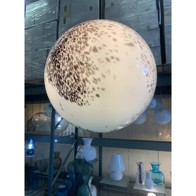 Early 21st Century Brown and Beige Murrine Milky-White Sphere in Contemporary Murano-Style Glass For Sale - Image 5 of 13
