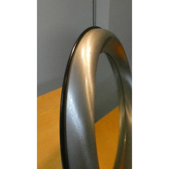 Metal Table Mirror in Satin Steel by Gaetano Missaglia, 1960s For Sale - Image 7 of 12