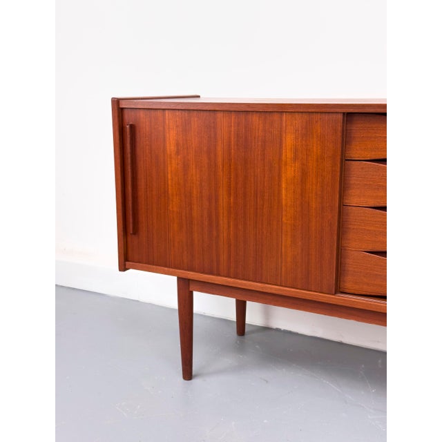 Vintage Sideboard in Teak with Drawers and Sliding Doors, 1960s For Sale - Image 4 of 18