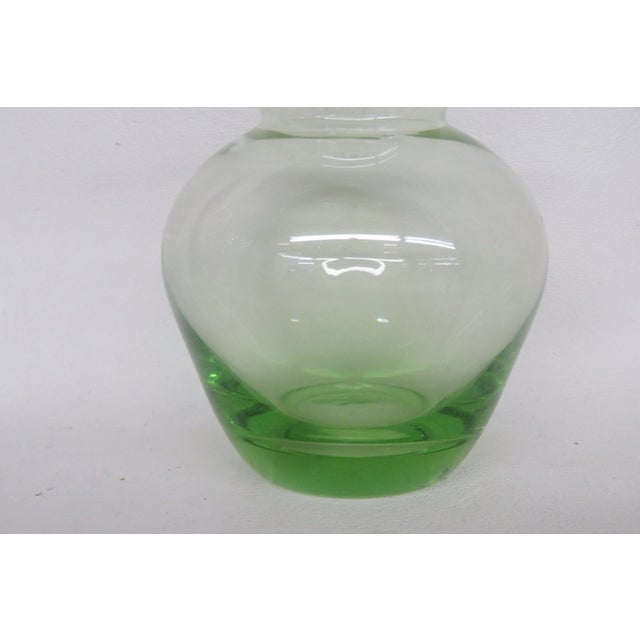 Mid 20th Century Light Green Depression Glass Small Vase 4630b For Sale - Image 5 of 11