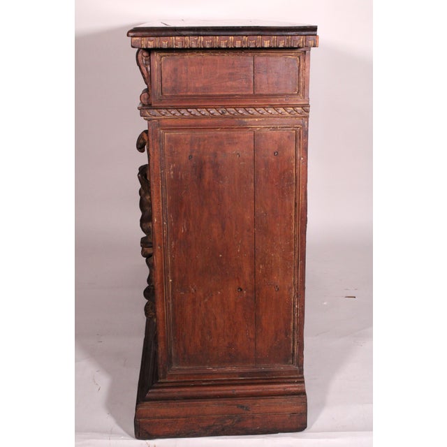 Antique Baroque Style Walnut Credenza For Sale - Image 4 of 13