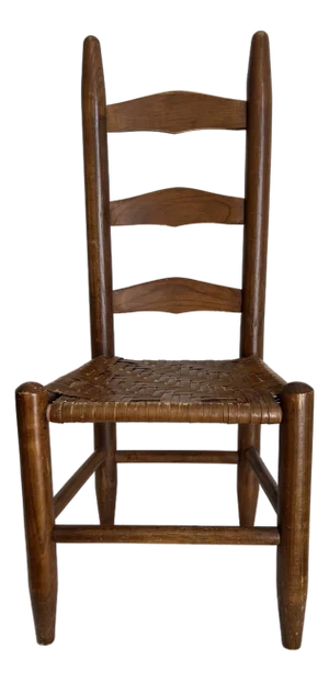 Antique Child's Ladder-Back Chair With Cane Seat - Early 20th Century