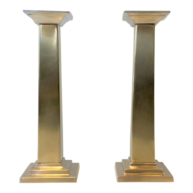 1980s Neoclassic Column Candlesticks - a Pair For Sale