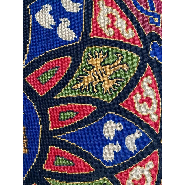 Antique French Needlepoint Round Tapestry, 1890s For Sale - Image 12 of 16