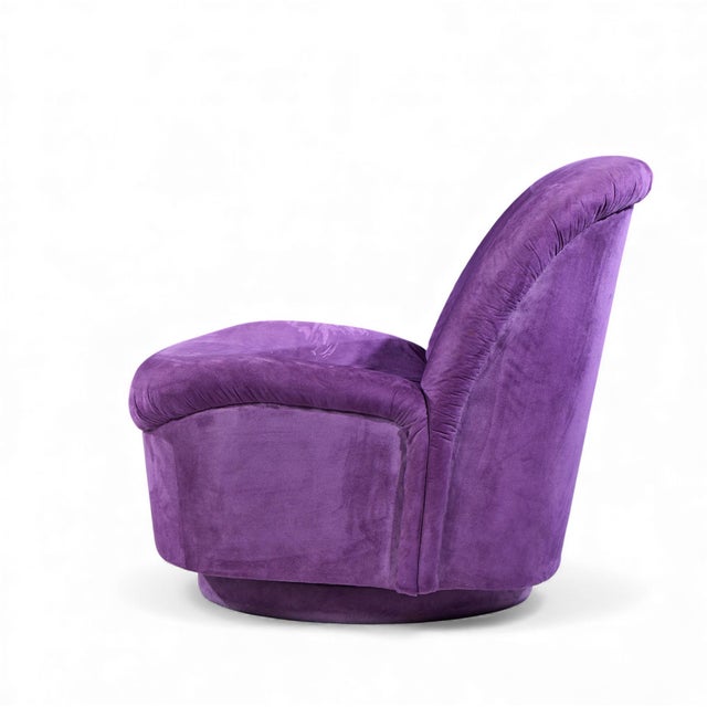 Textile Vladimir Kagan for Directional Mid Century Swivel Lounge Chairs - Pair For Sale - Image 7 of 13