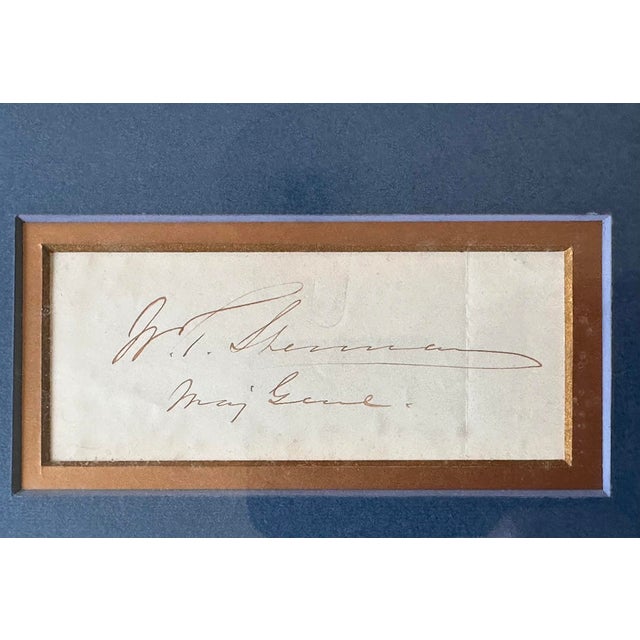 Portraiture Framed William T. Sherman Portrait With Autograph, 19th Century Civil War Memorabilia For Sale - Image 3 of 7