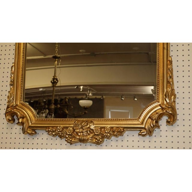 Large French Louis XVI Style Composite Gold Mirror 55 X 33 For Sale - Image 4 of 8