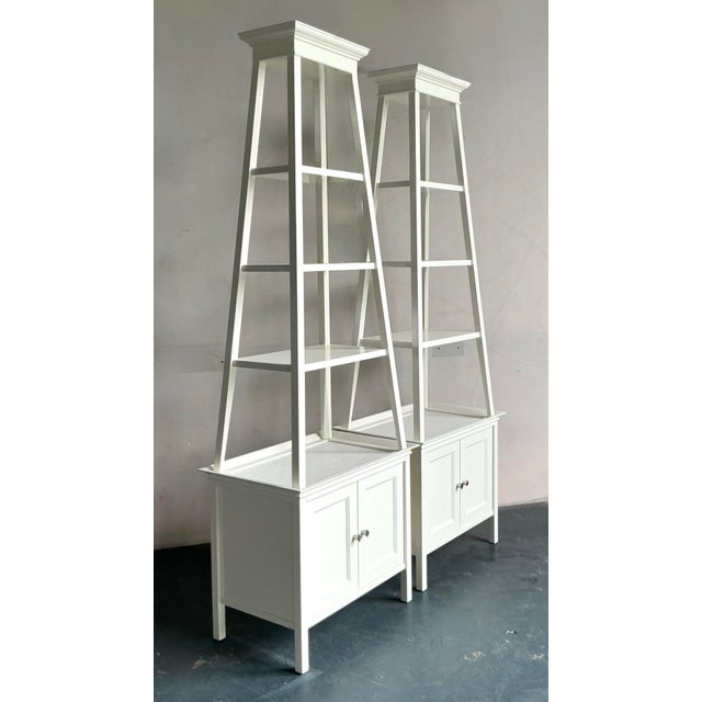 Metal Vintage Regency Lacquered Stacked Etagere - A Pair For Sale - Image 7 of 12