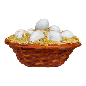 Austrian Majolica Porcelain Eggs Basket Tureen Circa 1890
