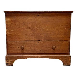 Shaker Style Antique Wooden Pine Blanket Chest, C. 1800's For Sale