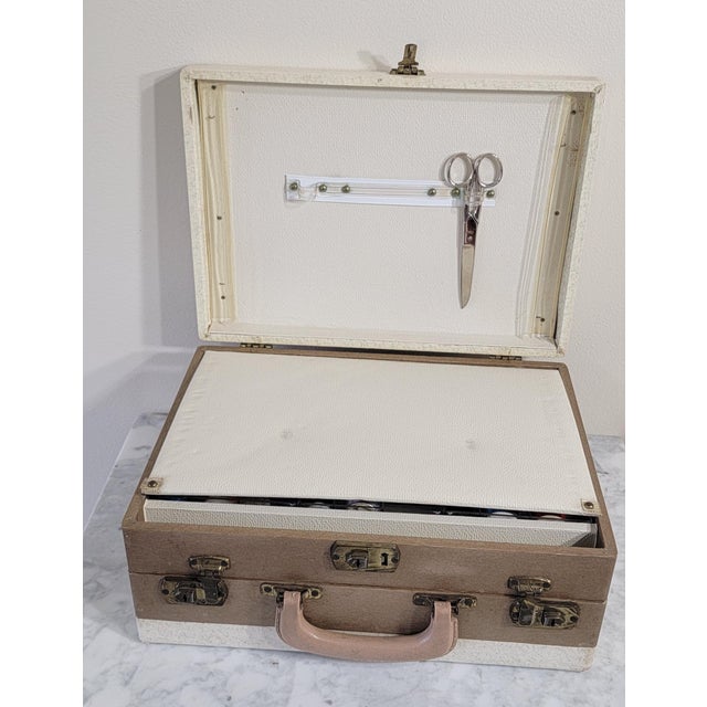 Vintage Sewing Kit With Notions For Sale - Image 4 of 18