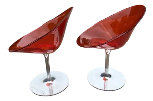 Vintage Italian Designer Eros Swivel Armchairs by Philippe Starck for Kartell - A Pair