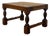 Vintage English Oak Footstool With Woven Cane Top and Turned Legs. For Sale