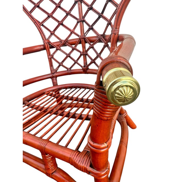 1960s 1960s Mid-Century Ratan Bamboo Attributed to Ficks Reed Peacock Chair For Sale - Image 5 of 12